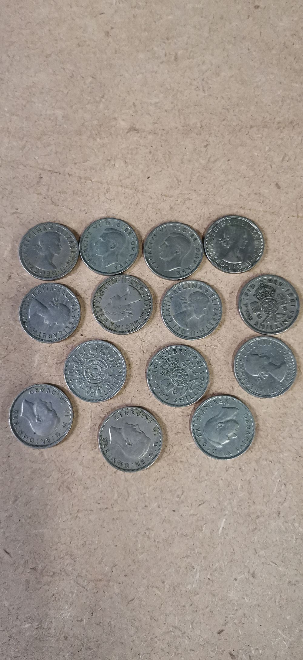 Lot 161: A Collection of UK George VI and Elizabeth II Cupro-Nickel Florin Coins