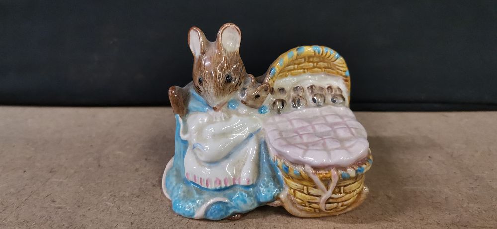Lot 195: Beswick Beatrix Potter Glazed Ceramic Figurine, Hunca Munca