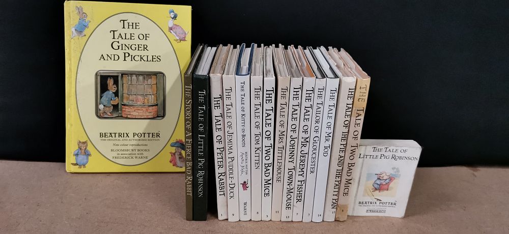 Lot 199: A Collection of Sixteen Beatrix Potter Hardcover Books Including The Tale of Ginger and Pickles