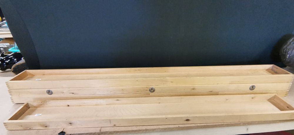 Lot 221: A Trio of Contemporary Pine Wall-Mounted Picture Ledges