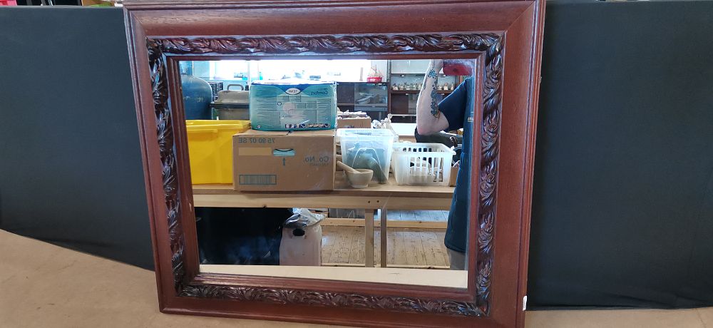 Lot 238: Late 19th Century Style Carved Mahogany Wall Mirror
