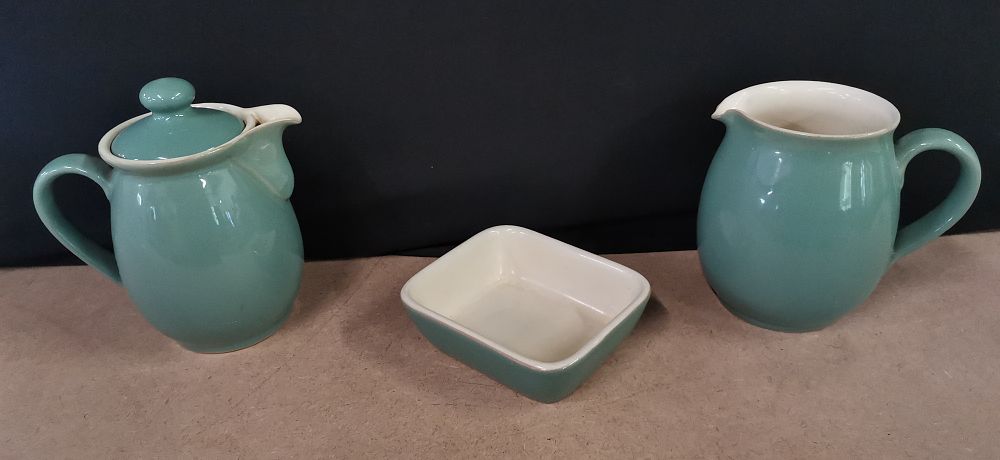 Lot 250: A Trio of Denby Manor Green Stoneware Vessels