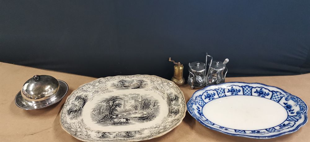 Lot 266: A Collection of Antique and Vintage Tableware including Silver-plated Wares and Ceramic Platters