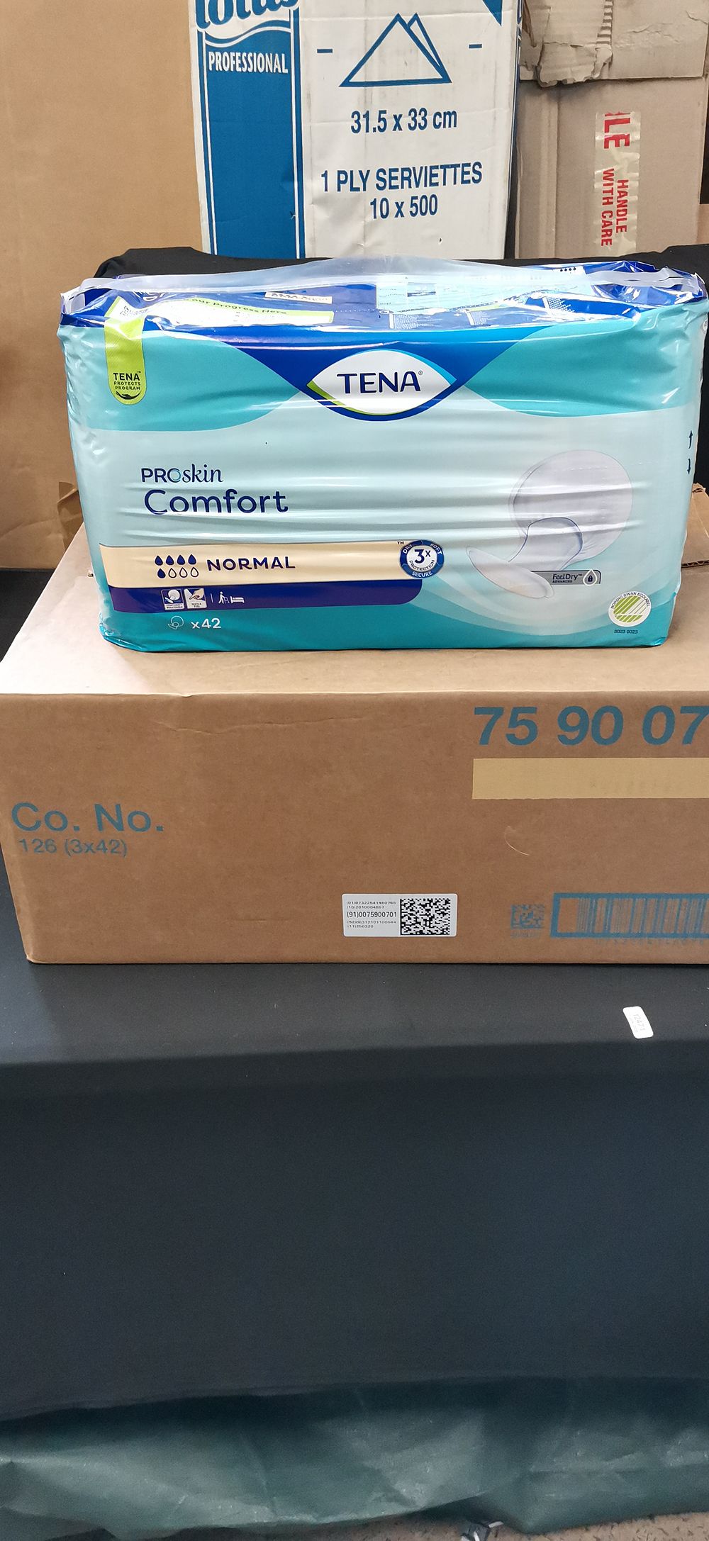 Lot 278: A Wholesale Bulk Lot of TENA PROskin Comfort Normal Incontinence Pads