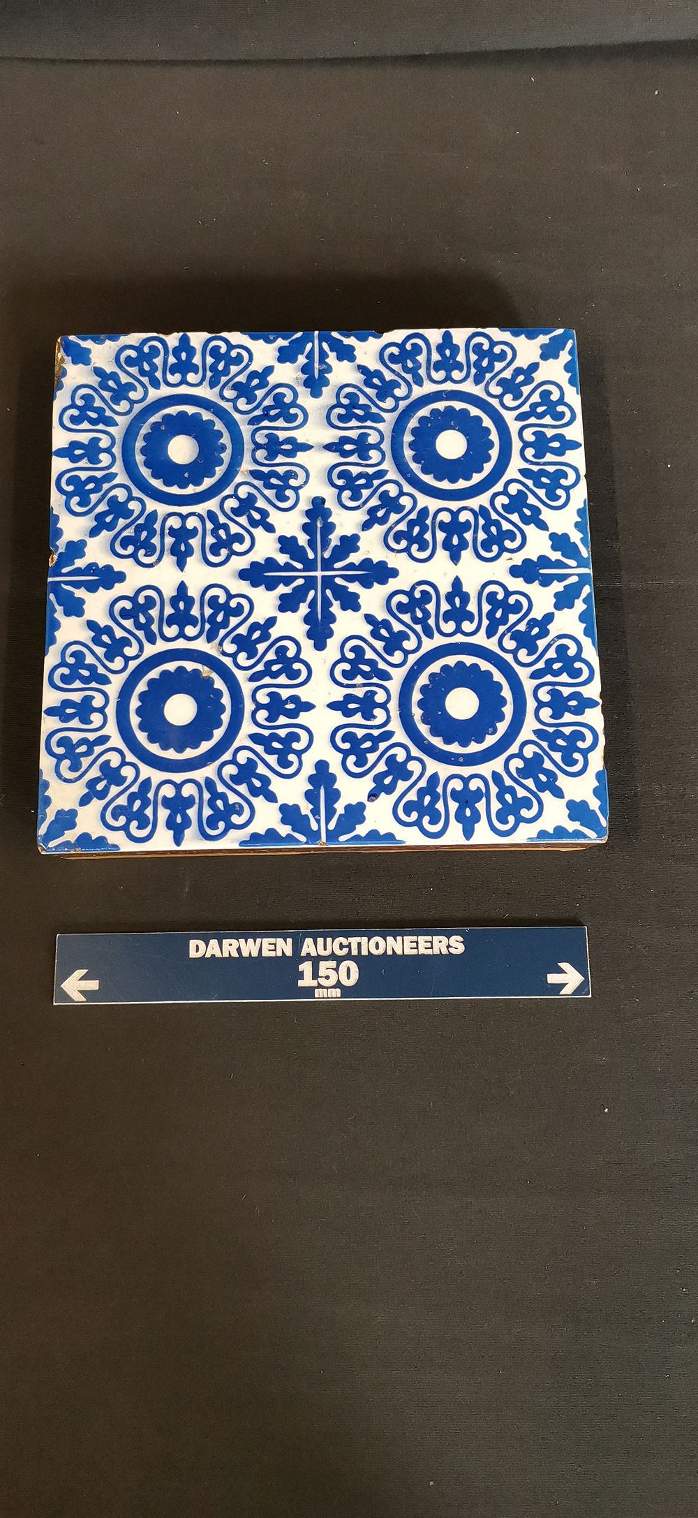 Lot 287: Minton and Co Victorian Blue and White Transfer-Printed Ceramic Tile