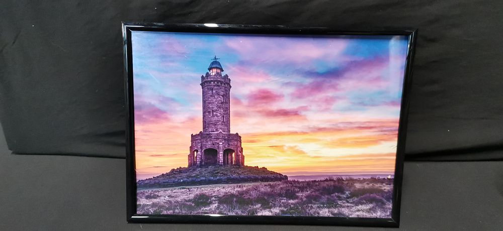 Lot 296: Framed Colour Photograph of Darwen Jubilee Tower, Lancashire