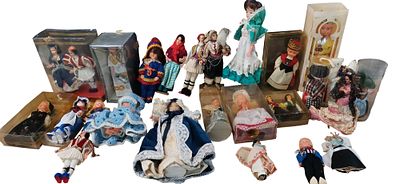 A Collection of Vintage International Souvenir Costume Dolls