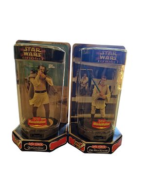 A Pair of Hasbro Star Wars Episode I Epic Force MovieMotion Action Figures