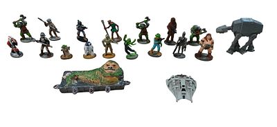 Eighteen Star Wars Character Miniature Figures and Two Vehicle Models Attributed to West End Games