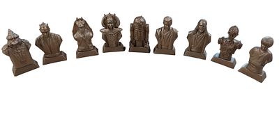 A Set of Nine Kellogg's Star Wars Episode I The Phantom Menace Promotional Character Busts