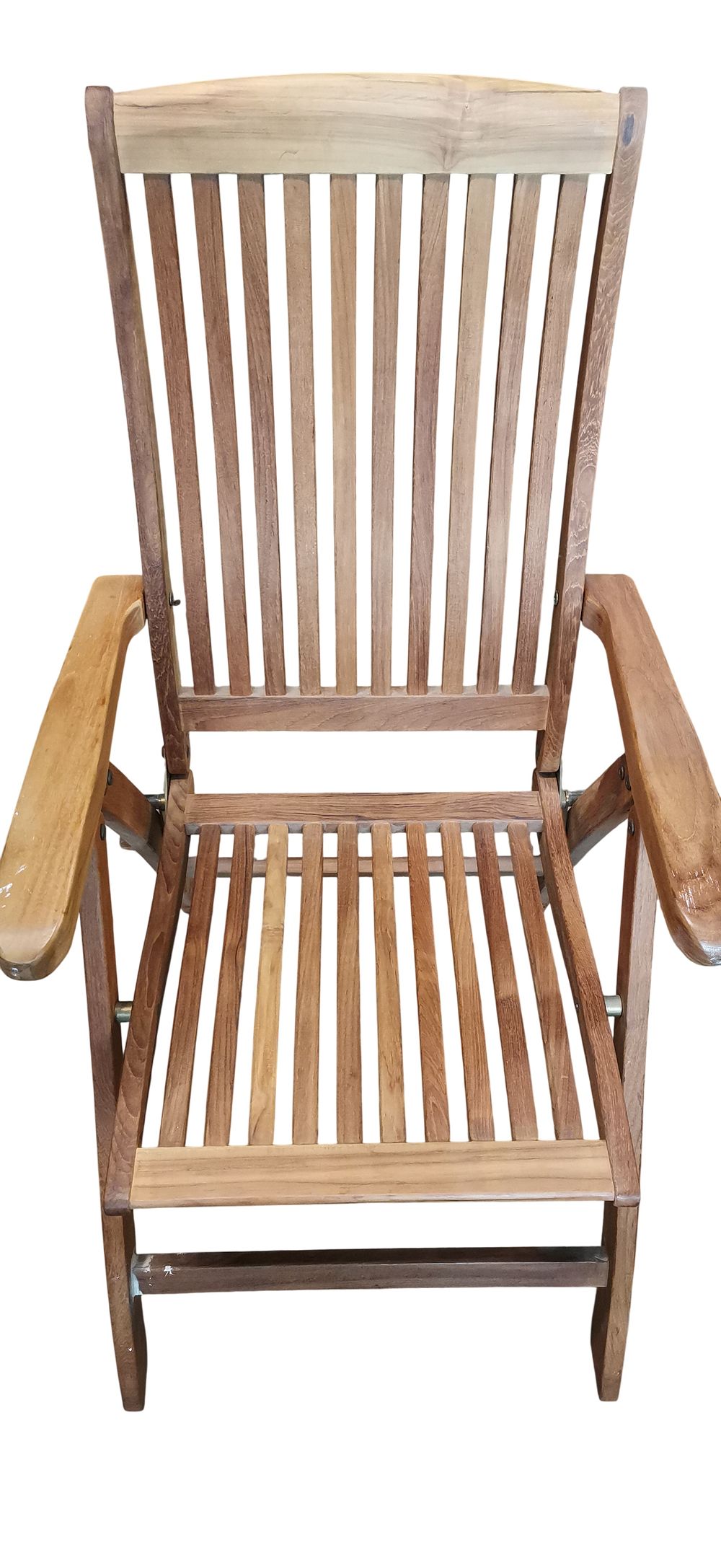 Lot 492: A Teak Multi-Position Folding Reclining Garden Armchair