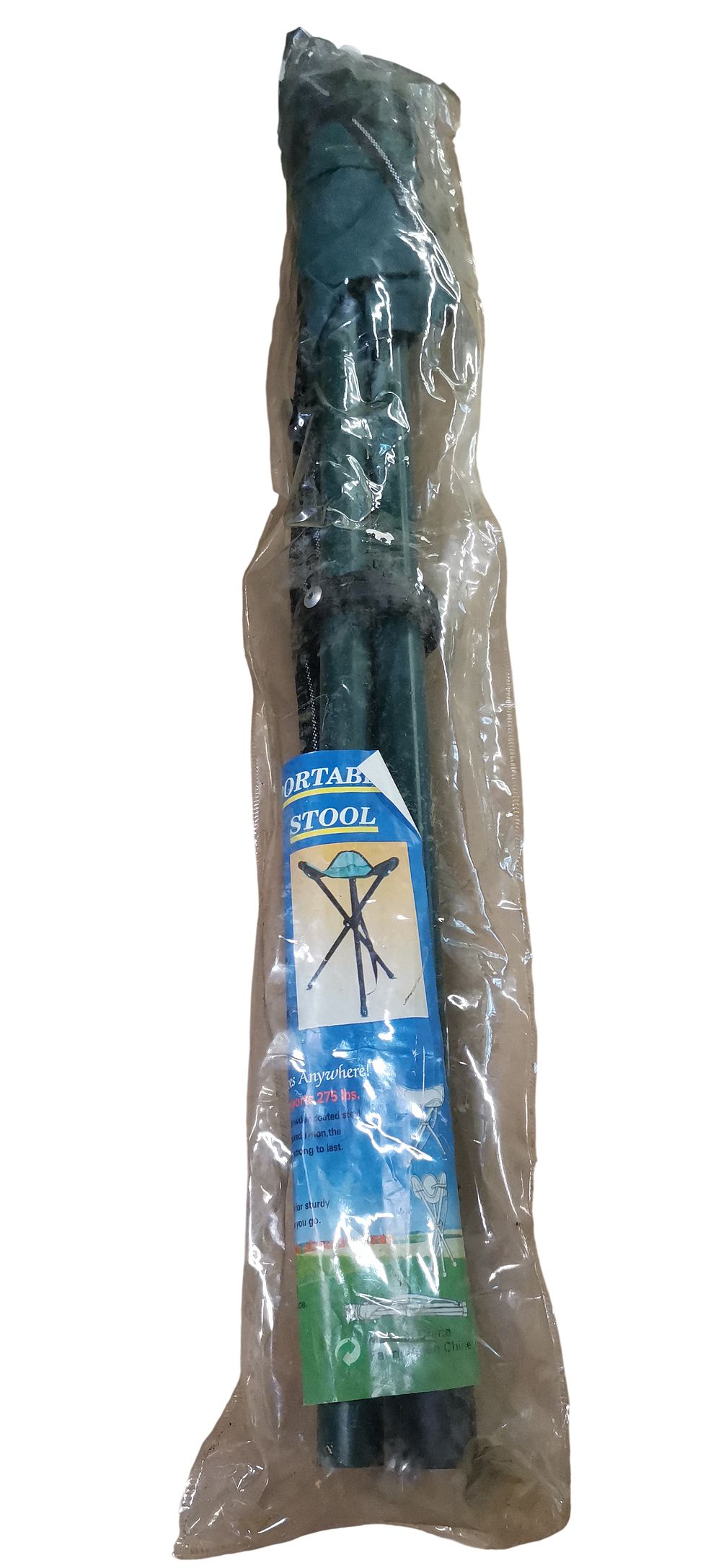 Lot 532: A Portable Three-Legged Folding Tripod Stool in Green