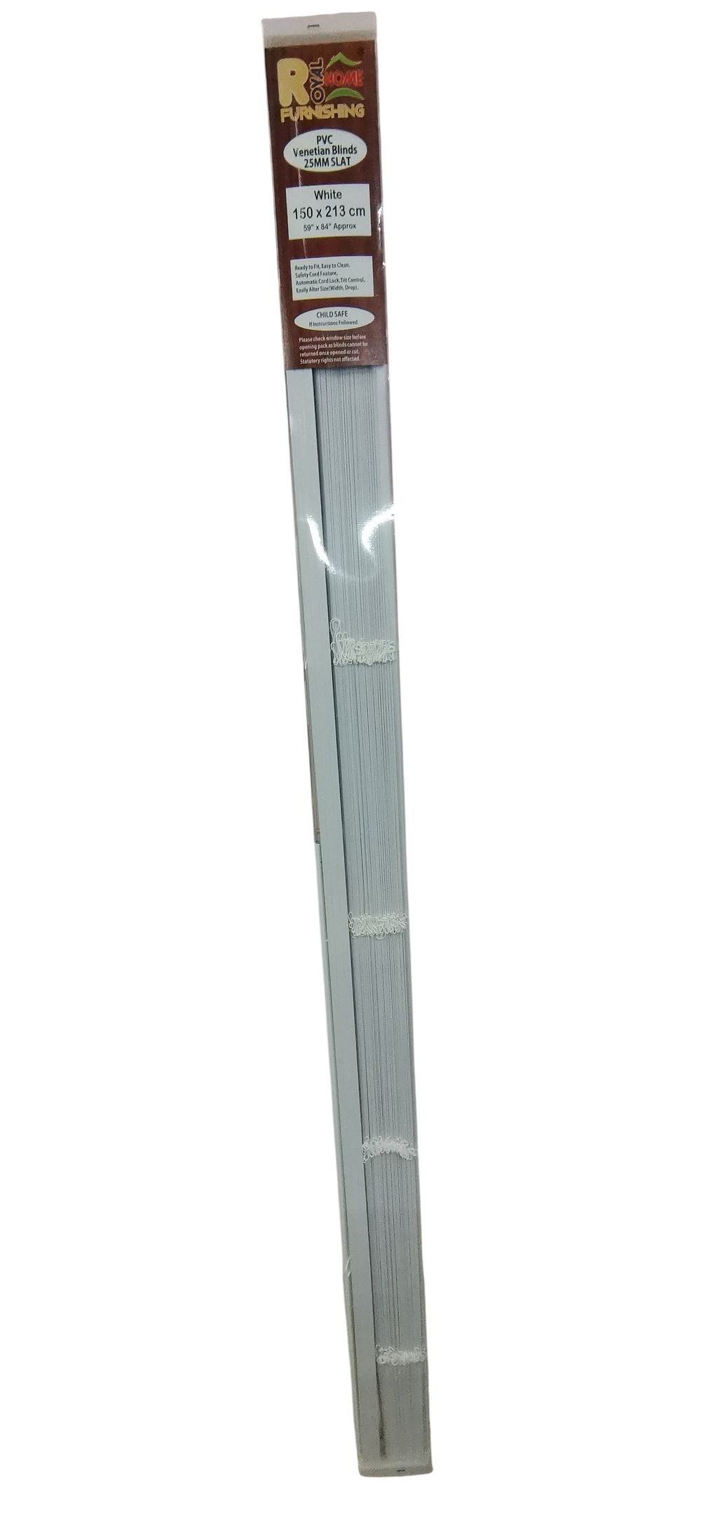 Lot 543: Royal Home Furnishing White PVC Venetian Blinds 150 x 213 cm