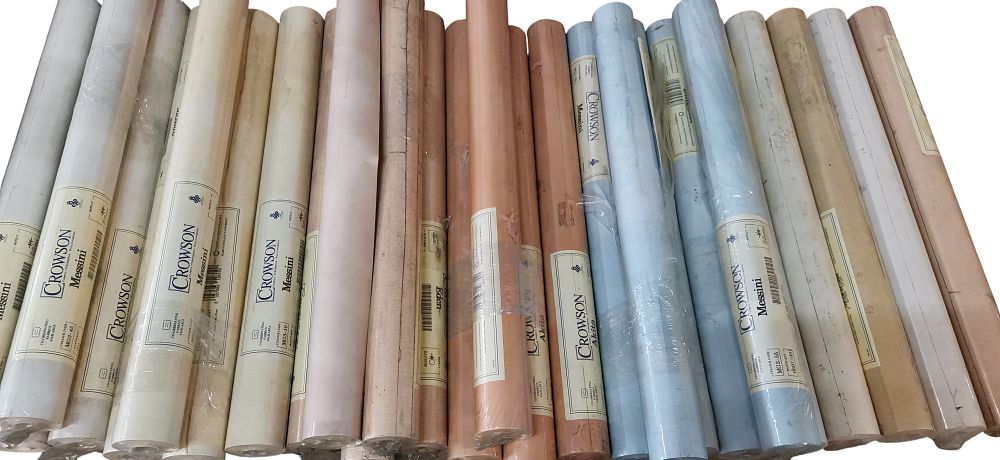 Lot 550: A Collection of Crowson Vinyl-Coated Wallpaper Rolls including Messini and Akita Designs