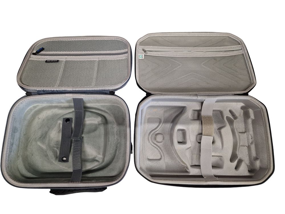 Lot 555: Two Protective Hardshell VR Headset Carrying Cases by DEVASO and AMVR
