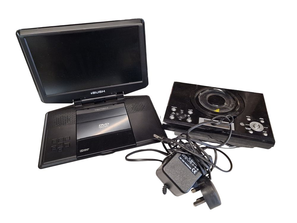 Lot 561: Two Portable Electronic Devices comprising a Bush Portable DVD Player and a CD Alarm Clock