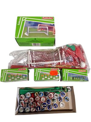 A Collection of Vintage Subbuteo Table Football Equipment and Accessories