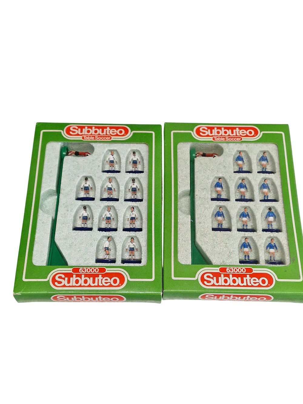A Pair of Boxed Subbuteo Table Soccer 63000 Series Team Sets. England and Italy