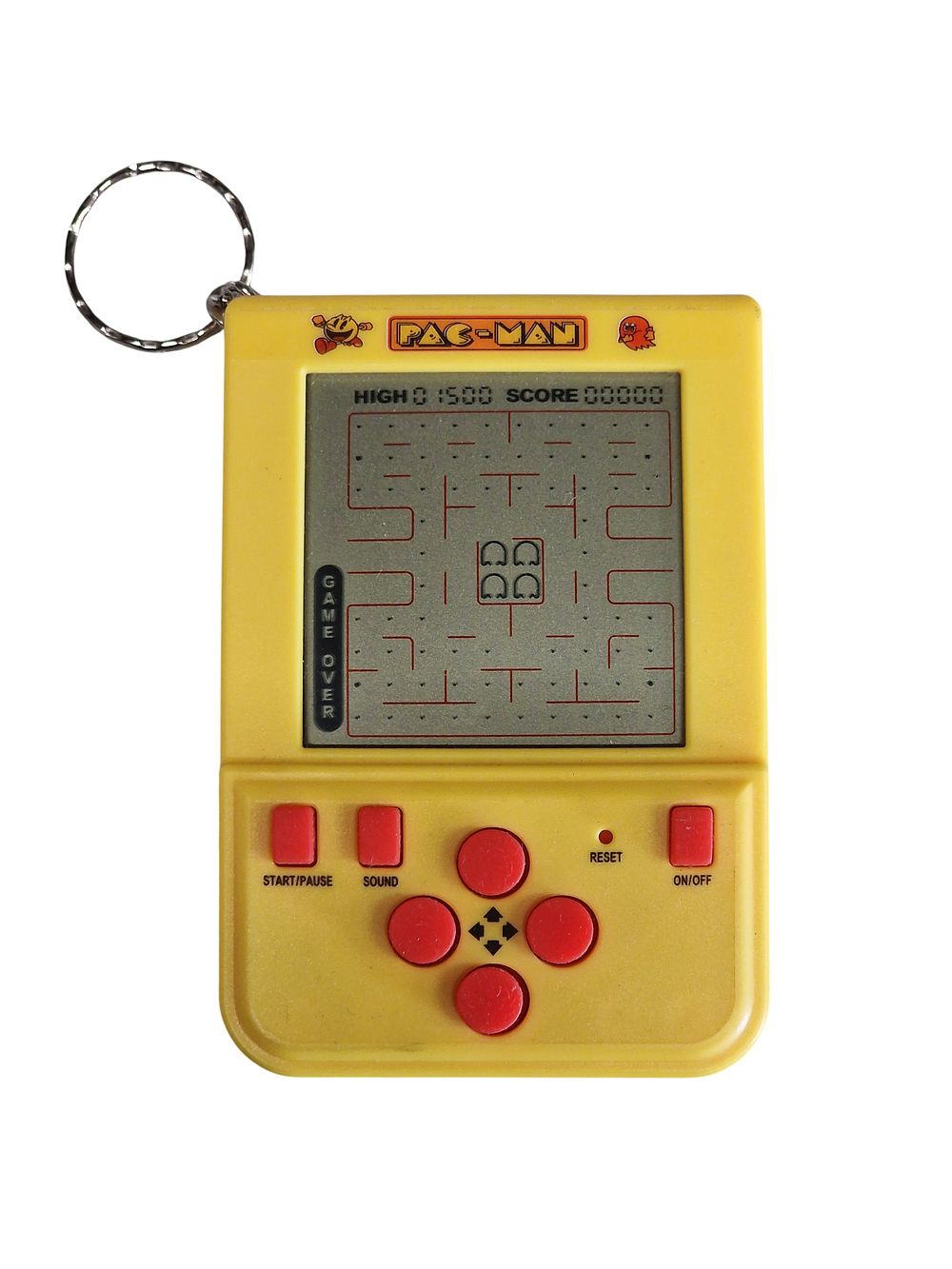 Lot 598: Pac-Man Branded Handheld LCD Mini Arcade Keychain Game attributed to Fizz Creations