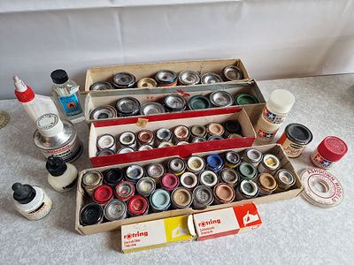 Selection of Modelling Paints, Thinners and Glues