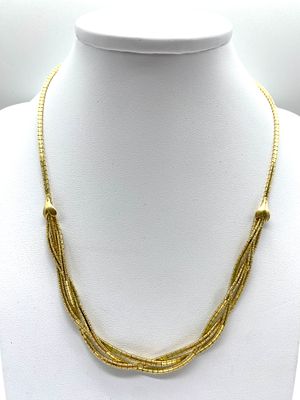 An 18ct yellow gold necklace, nice twist design, very good condition, 18 inches long, 24.9 