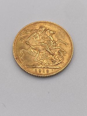 A 22ct yellow gold full sovereign, 1913, 8 grams in weight approx