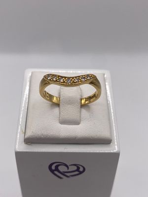 An 18ct yellow gold wishbone diamond ring, approx weight is 2.8 grams, size M 1/2