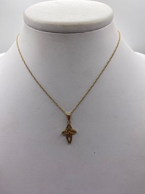 A 9ct yellow gold ruby pendant & chain, 1.3 grams approx weights, 18 inch chain