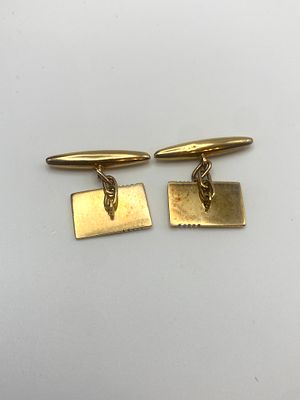A pair of 9ct yellow gold cufflinks, unhallmarked but has been tested, approx weight 5.2 grams,