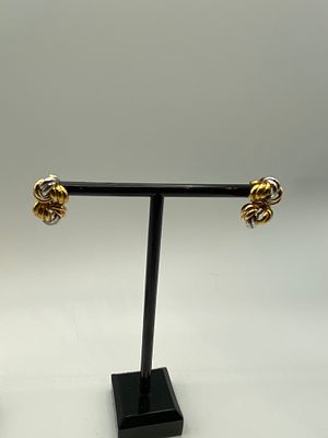 A pair of 18ct yellow gold knot earrings, approx weight is 4 grams