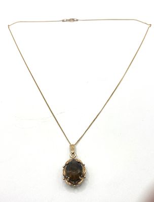 A 9ct yellow gold pendant & chain, chain is 18 inches long, approx weight 3.6 grams