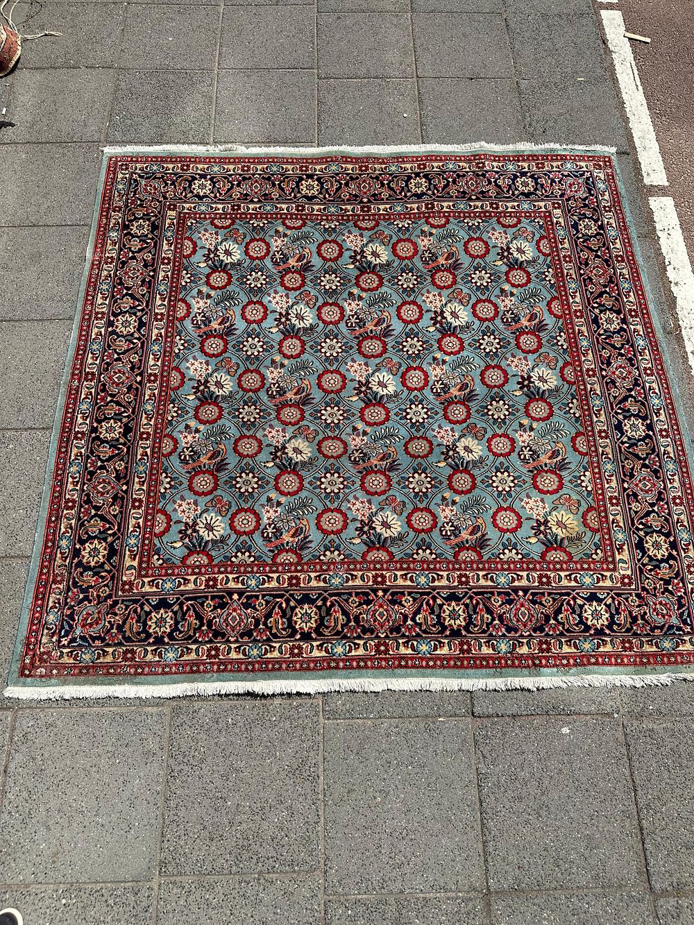 Varamin. A vintage Persian Varamin carpet, hand-knotted, circa 1980. Dimensions: 196*190 cm .