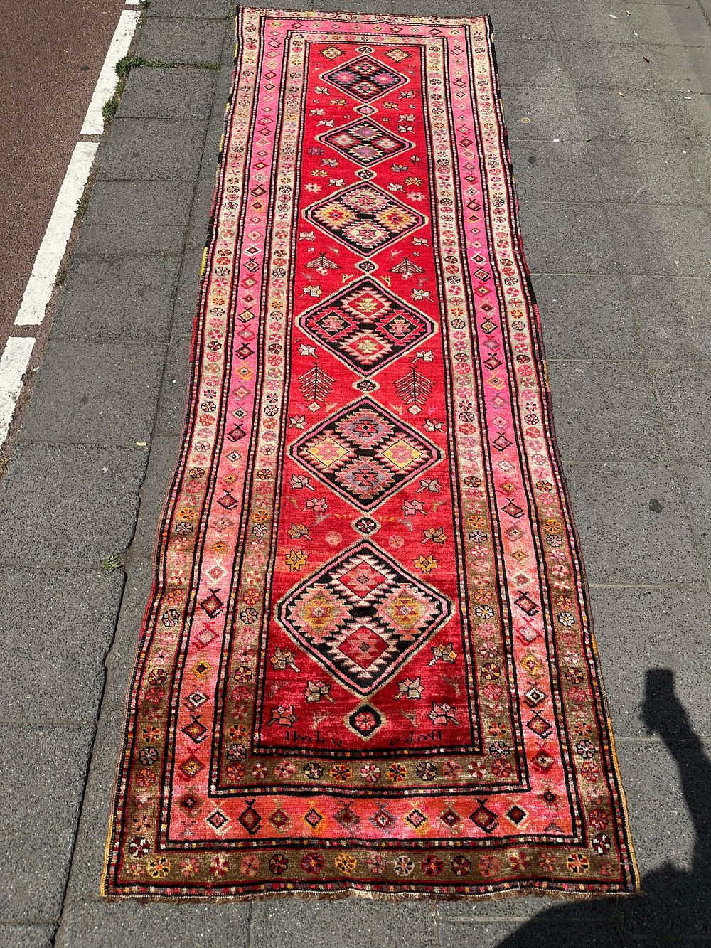Karabakh. A vintage Karabakh carpet, hand-knotted, circa 1940. Dimensions: 370*115 cm .