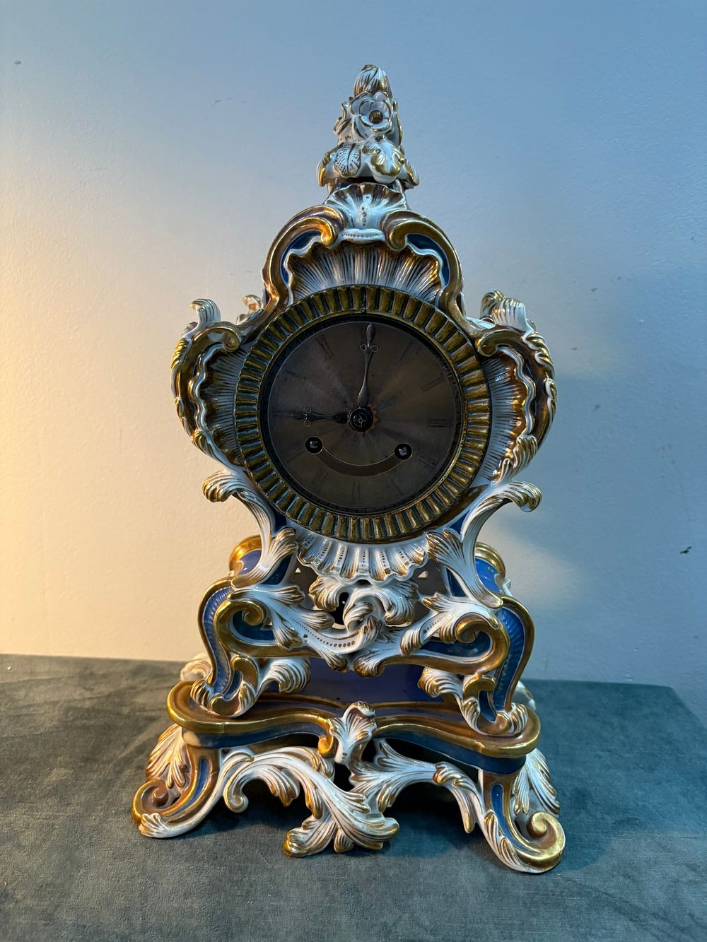 Lot 283: Antique Porcelain Clock By Edouard Honoré Paris. Silk...