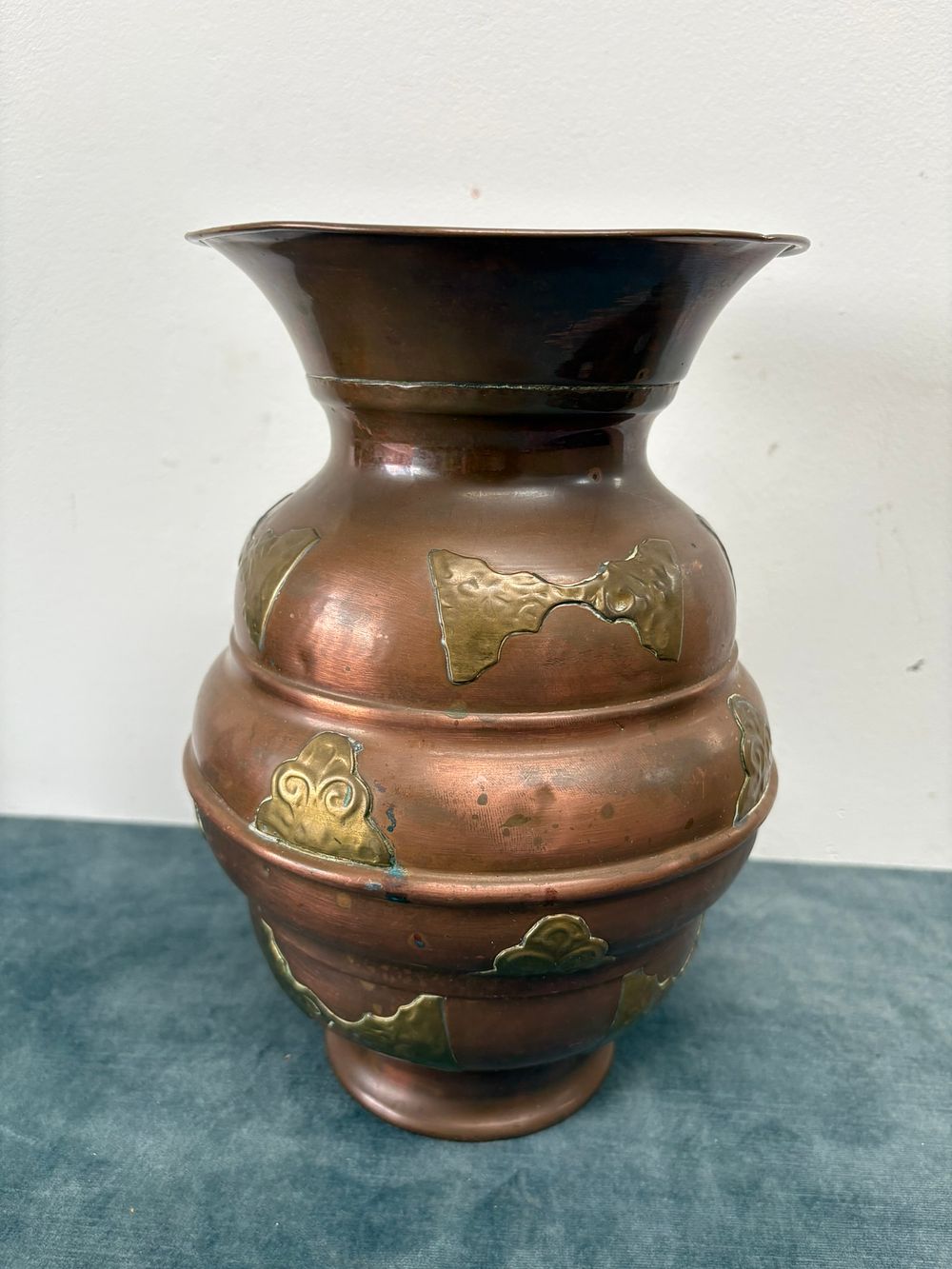 Lot 293: Copper and brass vase