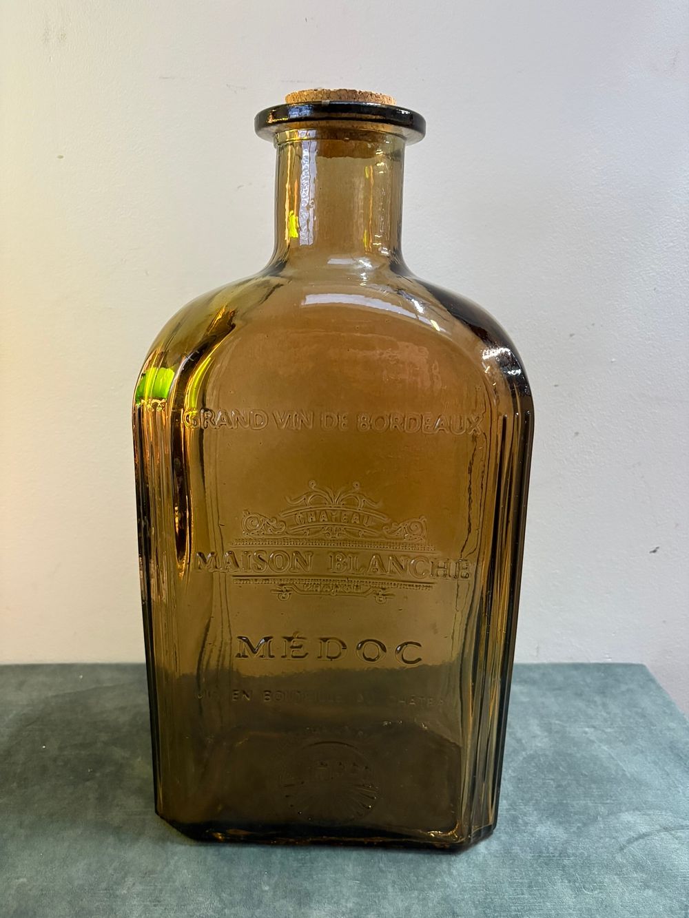 Lot 296: Large recycled amber glass bottle - Maison Blanche...
