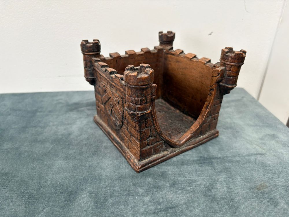 Lot 326: Resin castle wine bottle holder