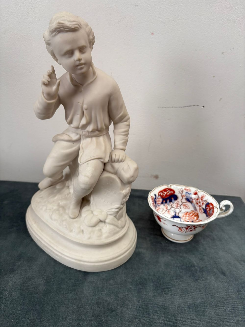 Lot 368: Dick Whittington Parian ware figure and one other...