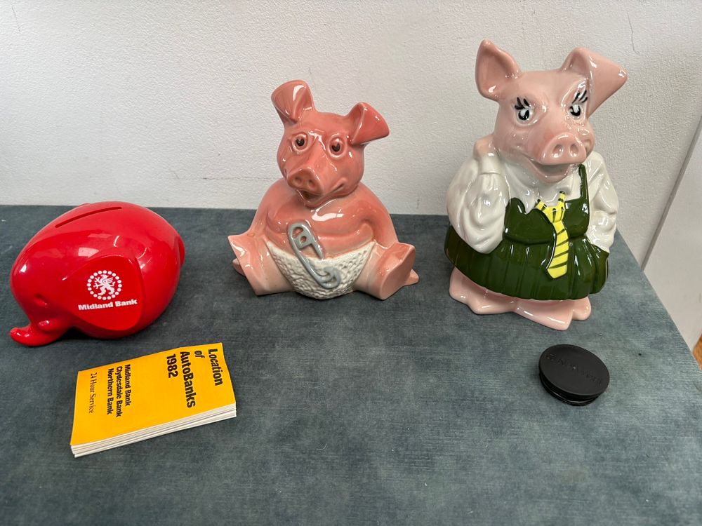 Lot 391: Wade Natwest pig money boxes and midlands bank...