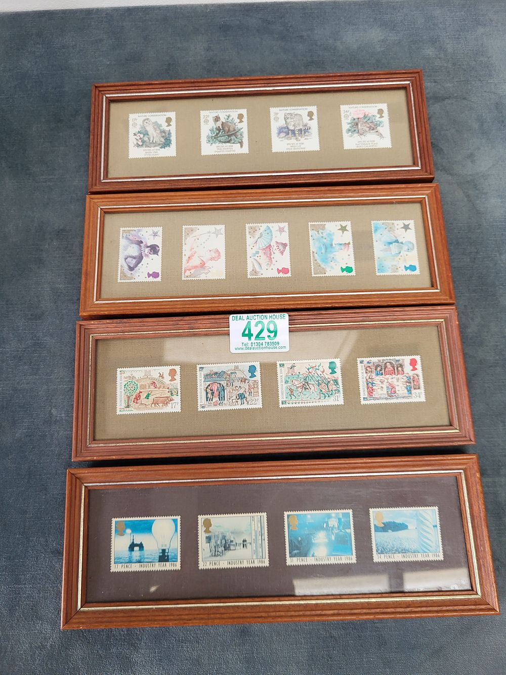 Lot 429: 4 x Framed sets of stamps