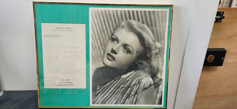 Lot 433: Vintage photograph signed/ autographed and framed - Angela...