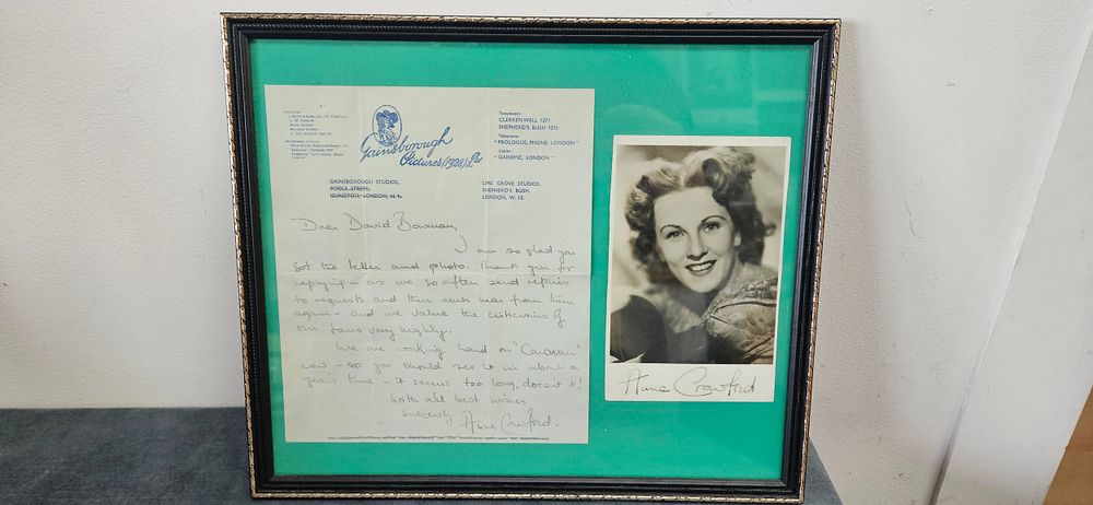 Lot 436: Vintage photograph signed/ autographed and framed - Anne...