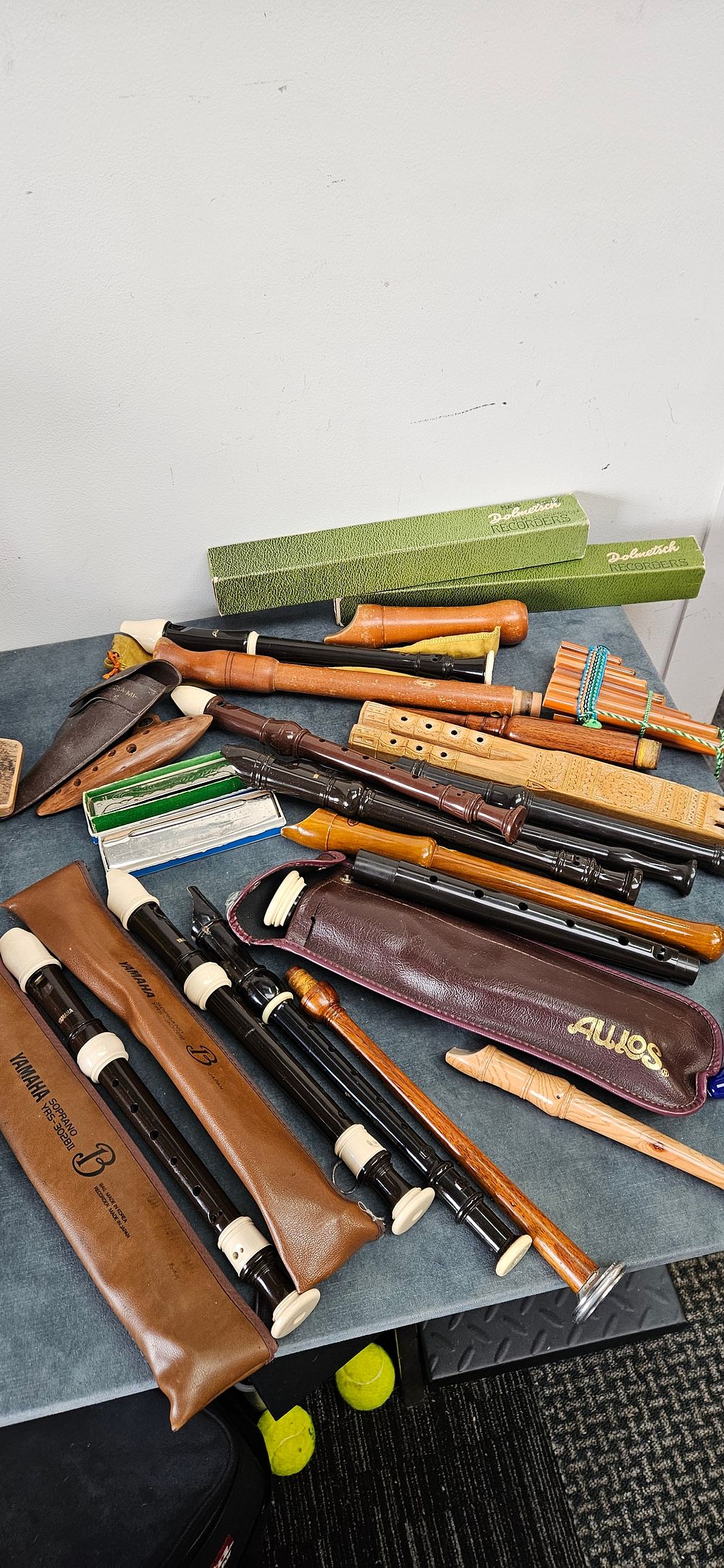 Lot 442: Large amount of recorders, mouth organs, harmonicas ect.