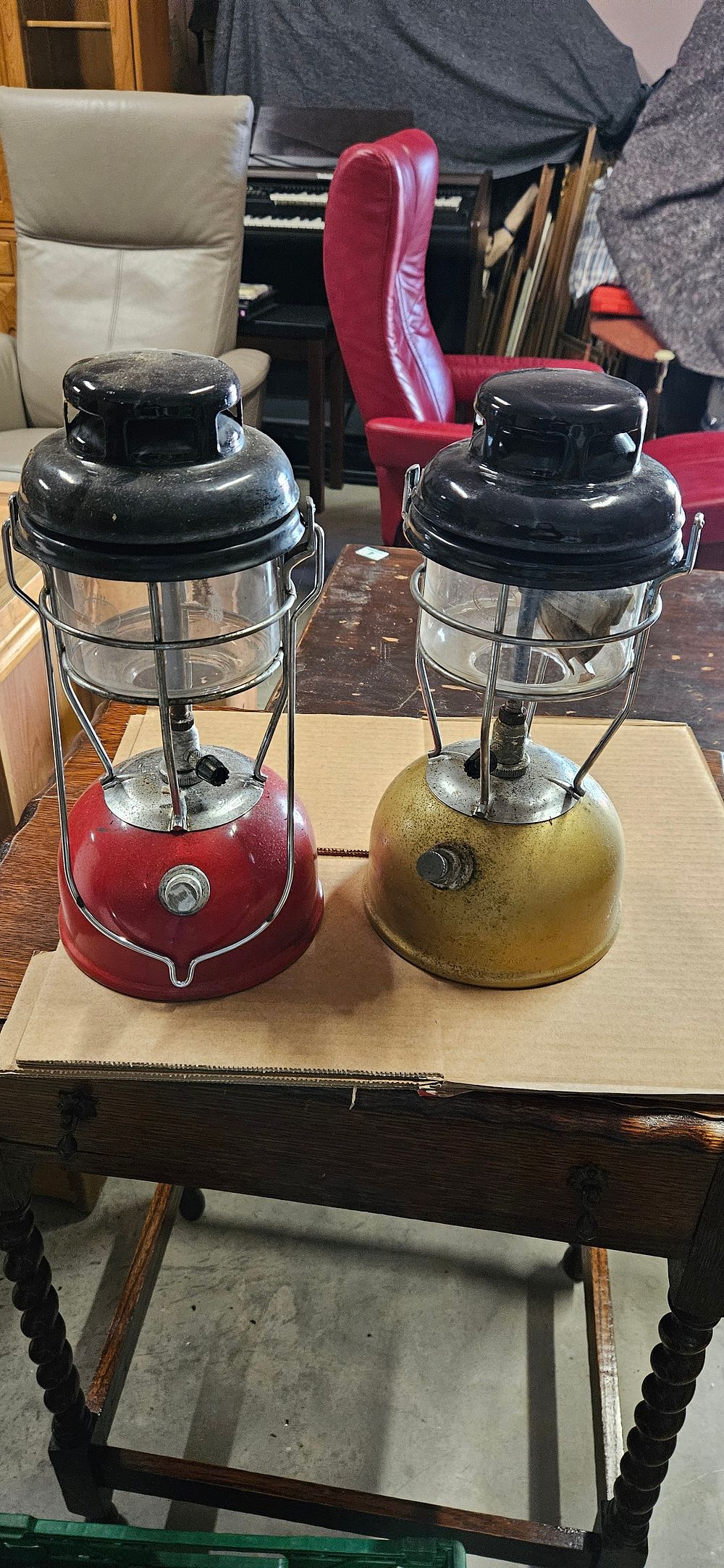 Lot 453: 2 x Tilley lamps for restoration (one missing...