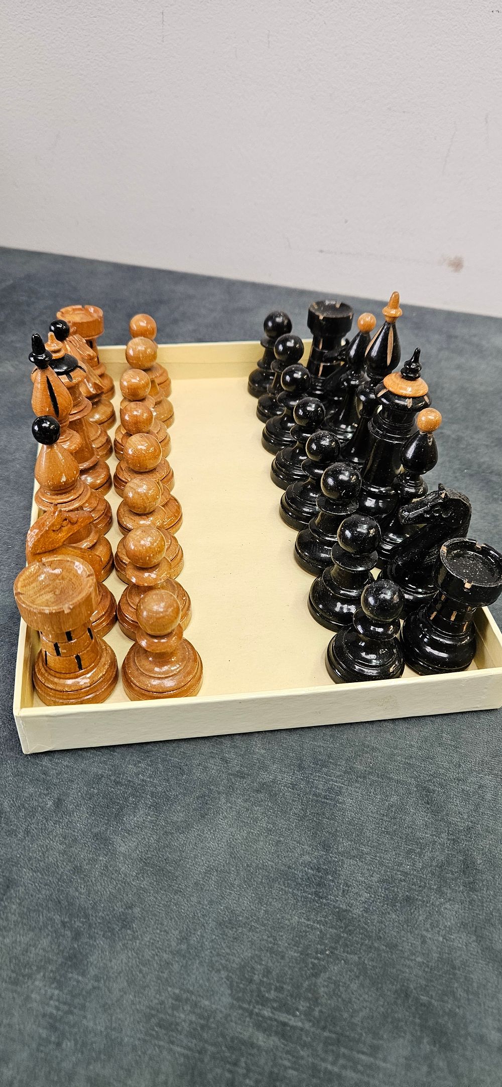 Lot 468: Wooden chess men