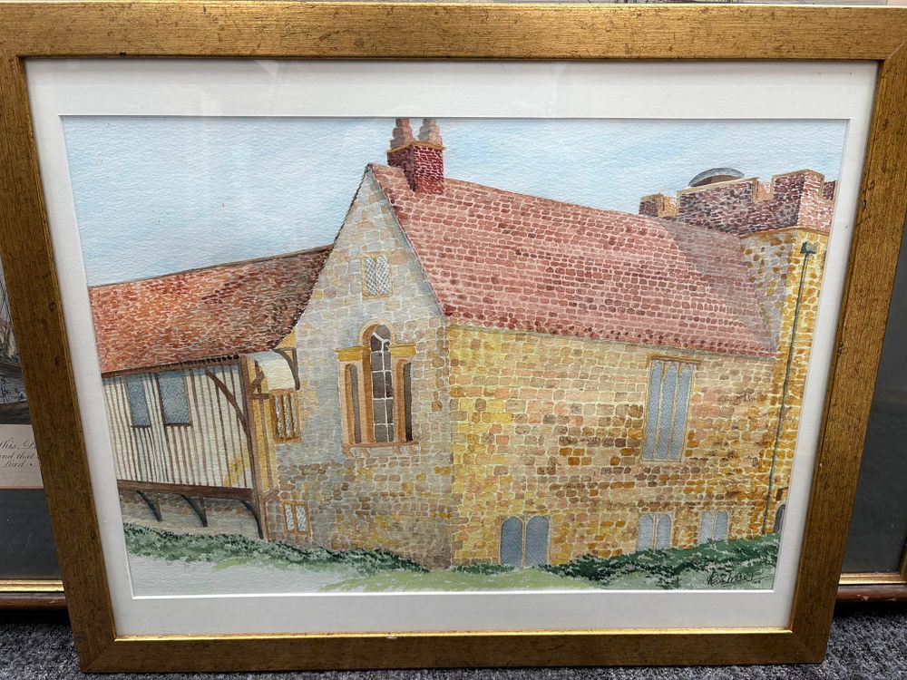 Lot 706: Watercolour of a cottage - signed Allan Holland