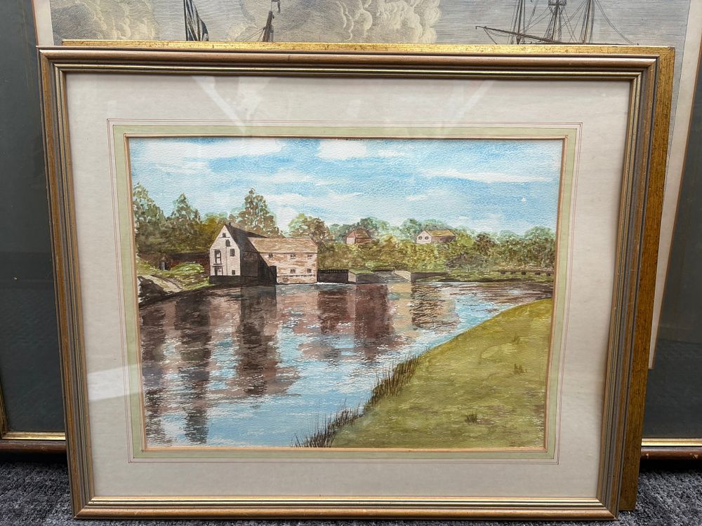 Lot 708: Watercolour titled 'The Mill' - signed Albert Poulter
