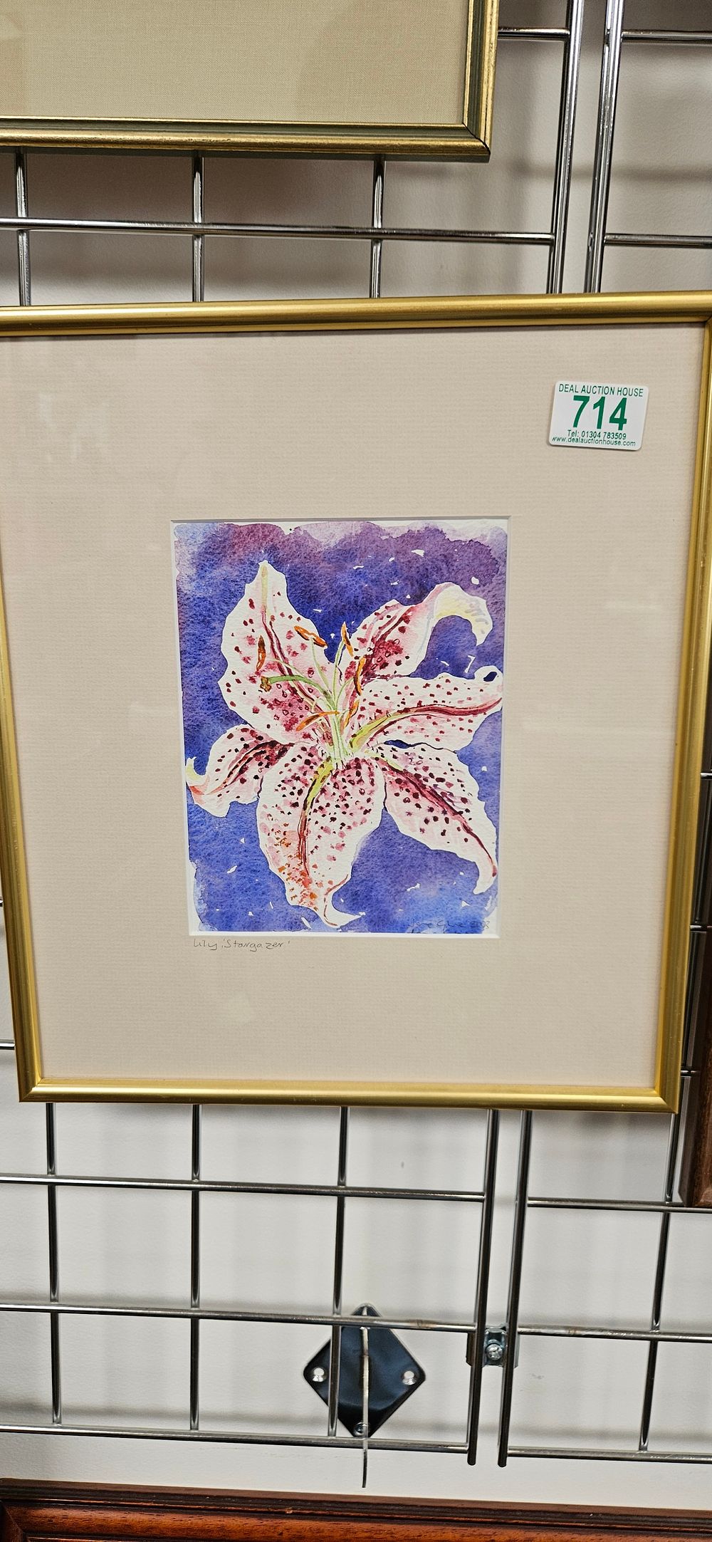 Lot 714: Watercolour of Lily - signed