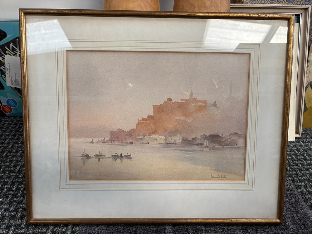 Lot 727: Watercolour painting signed Francis Leke
