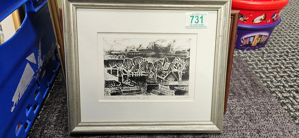 Lot 731: Small print of Whitby signed